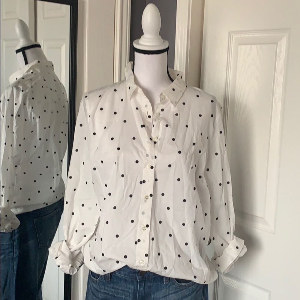 J.Crew polka dot button down shirt